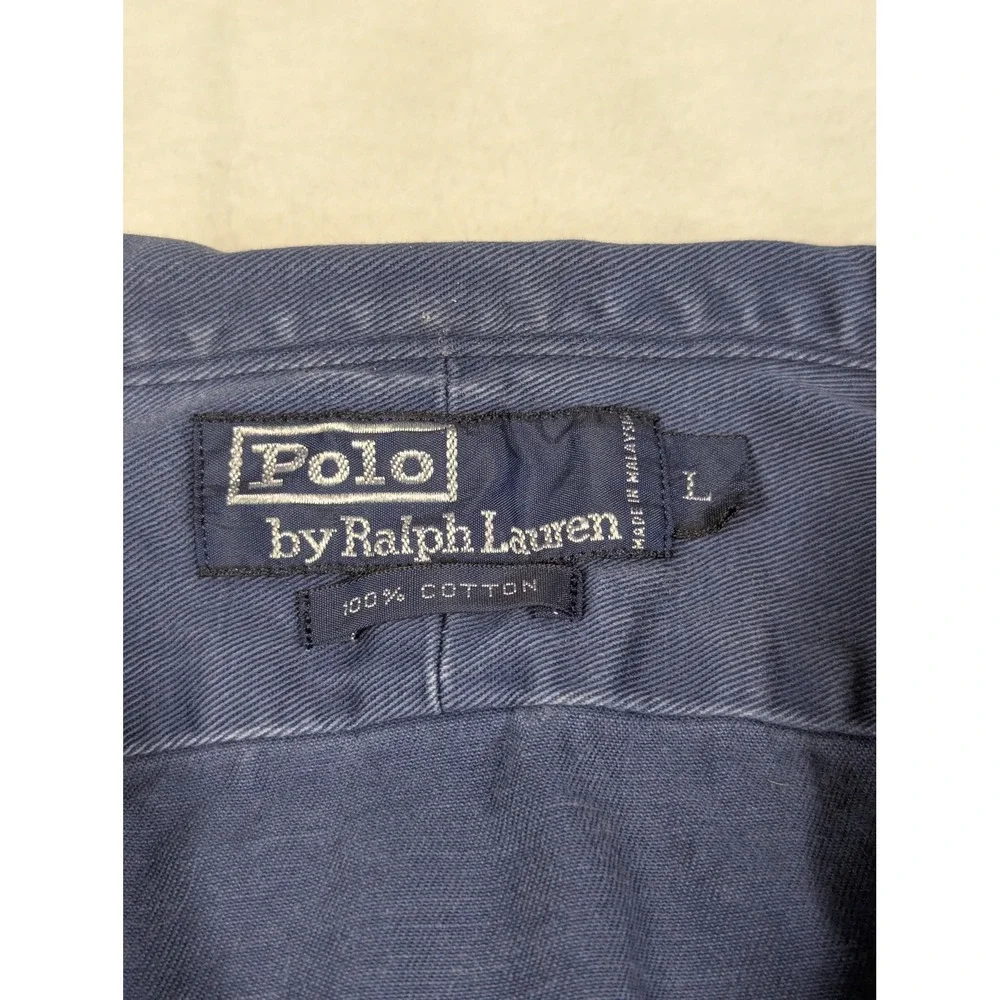Vintage Polo Ralph Lauren Canvas Sportsman Tackle‎ Fishing Men's L Navy Shirt